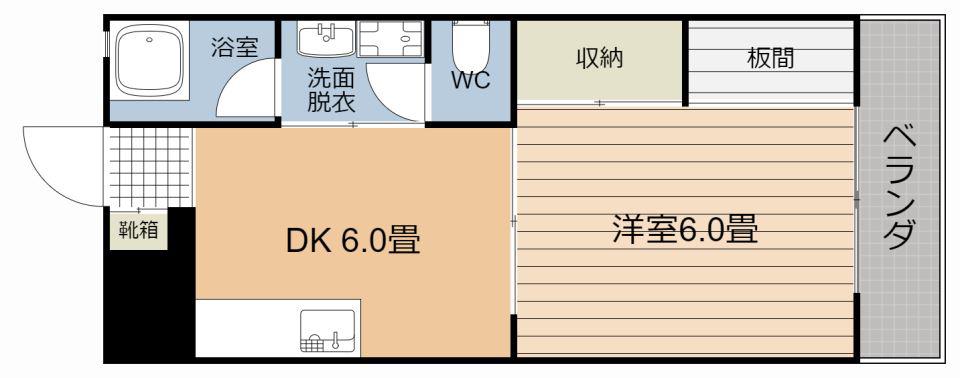 メゾン甲南(1DK/4階)の間取り写真