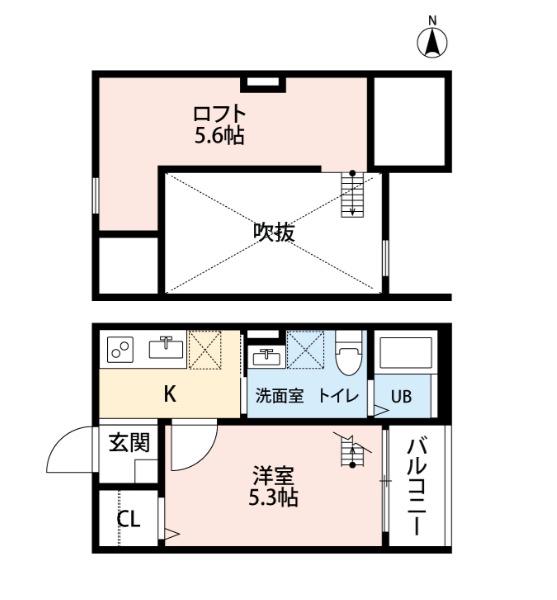 プレミア中村公園 (1K/2階)の間取り写真