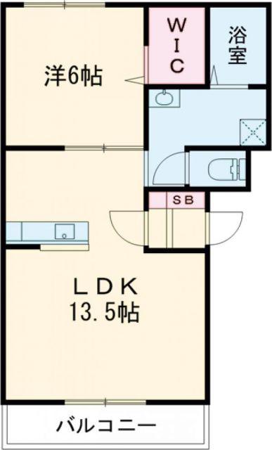 パレ・ドゥ・ヴォーグ(1LDK/2階)の間取り写真