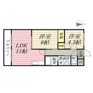 SANS SOUCI HIRO(2LDK/3階)の間取り写真