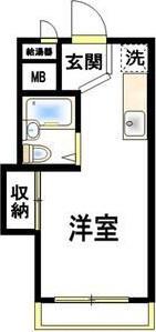 エリール厚木(ワンルーム/1階)の間取り写真