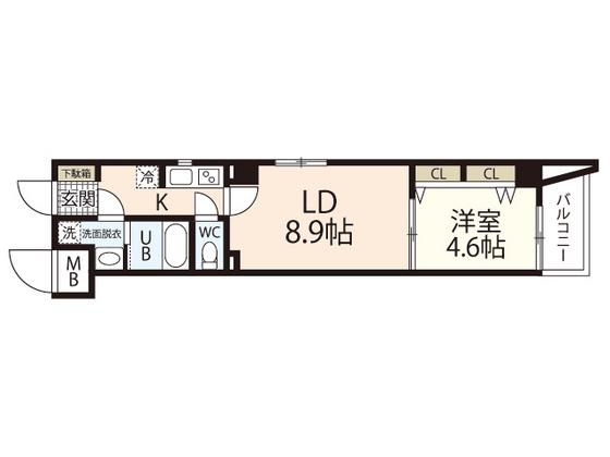 LIFEMENTK段原(1LDK/7階)の間取り写真