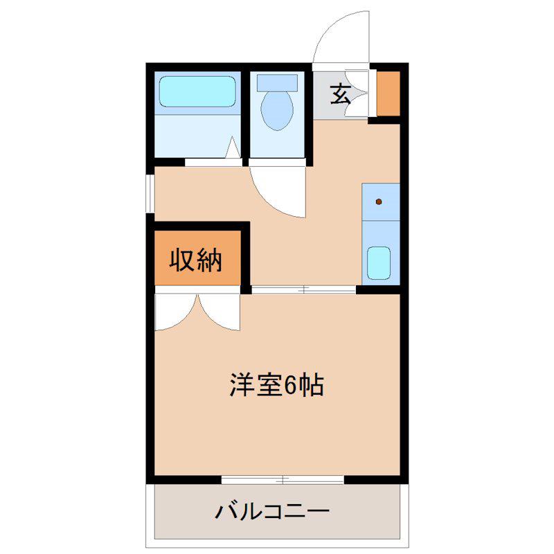 フォーサイト二日市中央REVIVE(1K/5階)の間取り写真