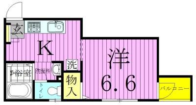 グレイスA(1K/2階)の間取り写真