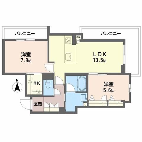 シャーメゾン 香芝 ワイケイ(2LDK/3階)の間取り写真