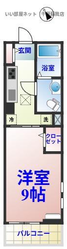 グルワール(1K/1階)の間取り写真