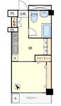 夕陽ヶ丘ニュースカイマンション(1DK/10階)の間取り写真