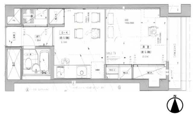 中銀第2小石川マンシオン(1DK/3階)の間取り写真