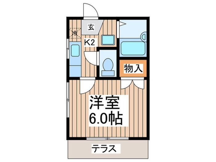 グレース東林(1K/1階)の間取り写真