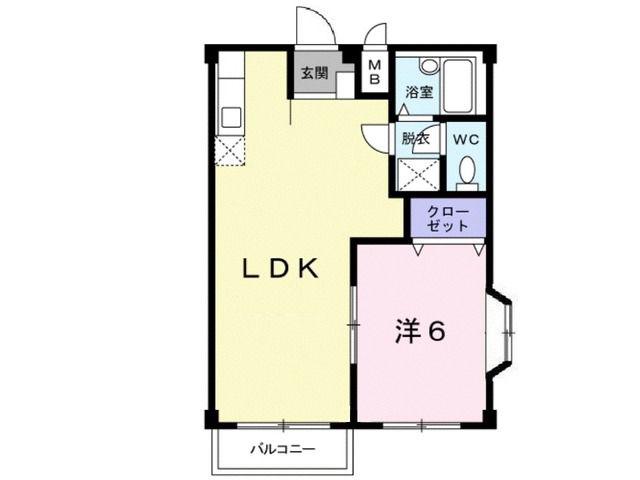エルディム東郷(1LDK/1階)の間取り写真