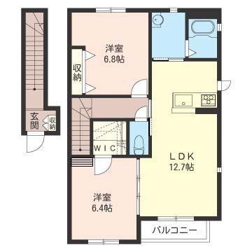 サンパティーA(2LDK/2階)の間取り写真