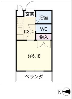 マンションあうるず(1K/1階)の間取り写真