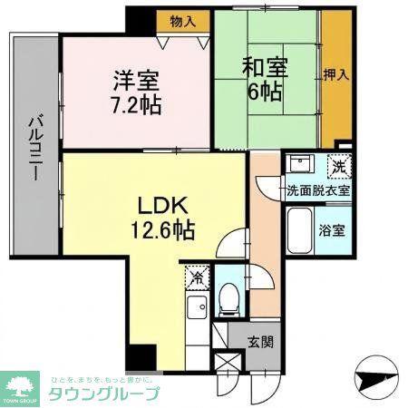フリーダム光が丘III(2LDK/7階)の間取り写真