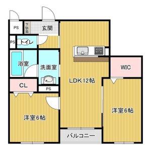 レジデンス大縄町(2LDK/1階)の間取り写真