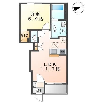 サンローズガーデン(1LDK/1階)の間取り写真