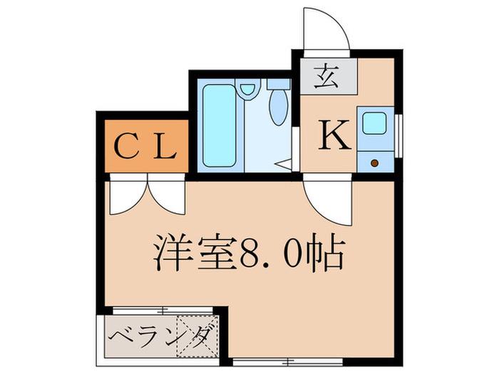 コーポ・ビアン(1K/2階)の間取り写真