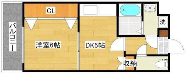 リファレンス小倉(1DK/11階)の間取り写真