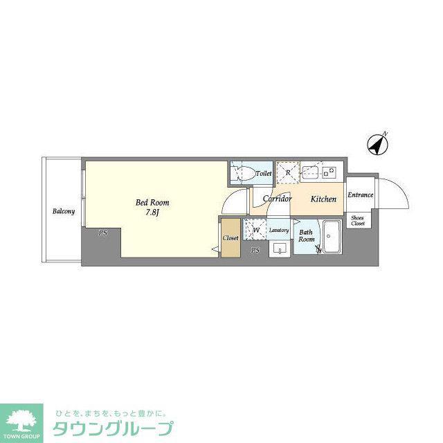 KDXレジデンス町田ノース(1K/2階)の間取り写真