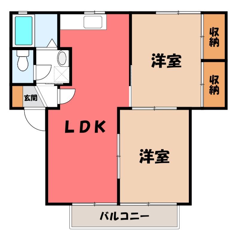 パティオ(2LDK/1階)の間取り写真
