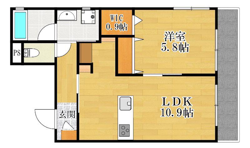 ヘーベルメゾン駒岡(1LDK/3階)の間取り写真