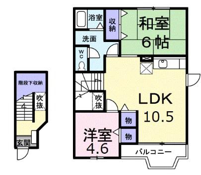エクセレントパーク(2LDK/2階)の間取り写真