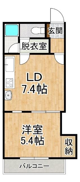 コーポラスNAO(1DK/4階)の間取り写真