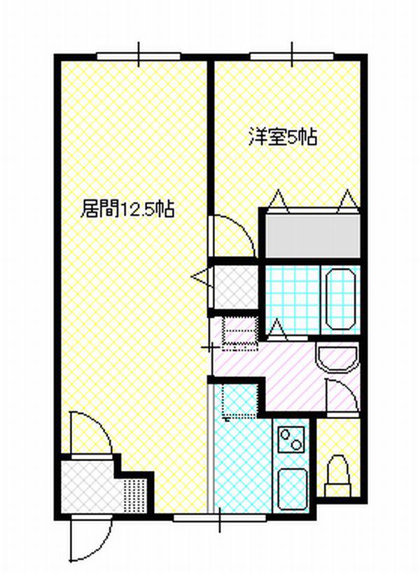 エーコーパティオス永山A(1LDK/1階)の間取り写真