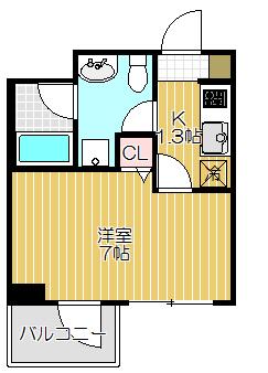 カルディア荏原中延(1K/3階)の間取り写真