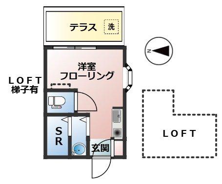 ハイツトモハル(ワンルーム/2階)の間取り写真