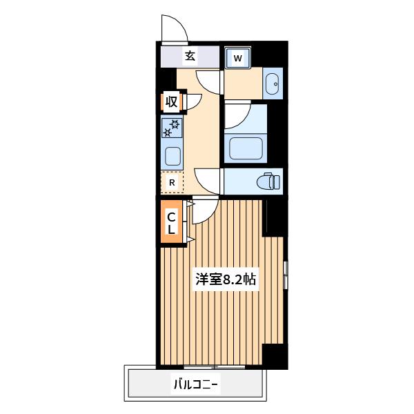 スターフェイス(1K/3階)の間取り写真