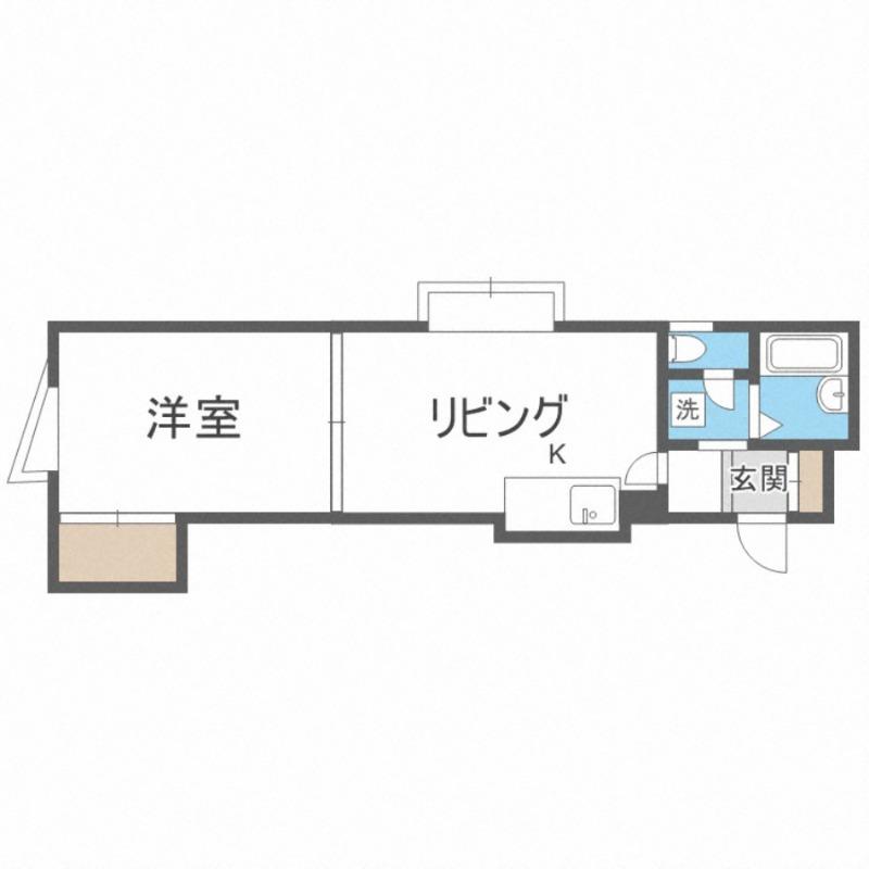 プレミエール南郷A(1DK/1階)の間取り写真