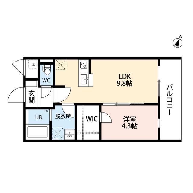 レデス東青山(1LDK/1階)の間取り写真