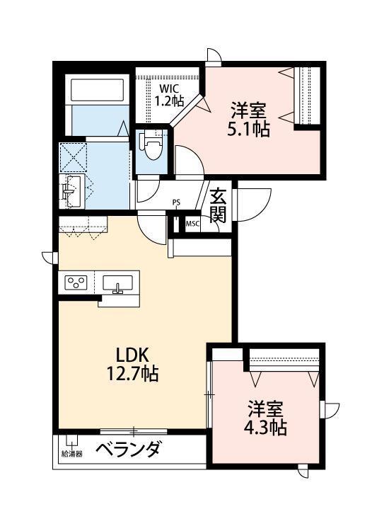 メゾン・DAITA(2LDK/3階)の間取り写真