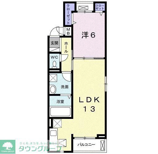 フェリステージ II(1LDK/1階)の間取り写真