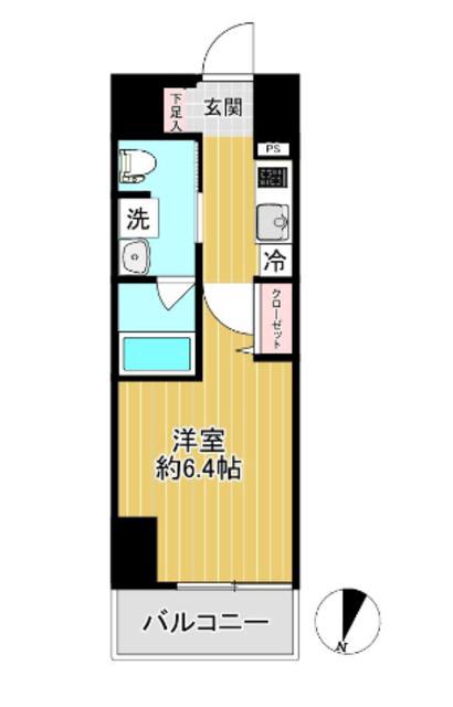 SHOKEN RESIDENCE横浜戸部(1K/9階)の間取り写真