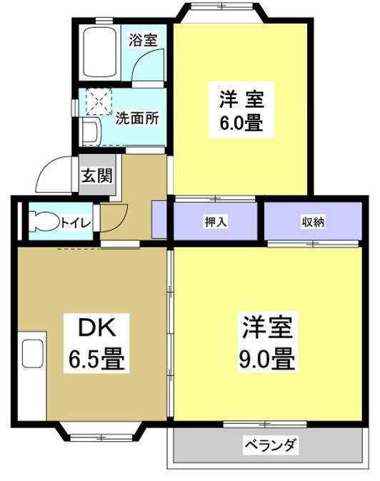 EXCEL.JOY・A(2DK/2階)の間取り写真