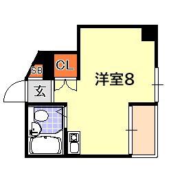 ロイヤルイン二宮(ワンルーム/3階)の間取り写真