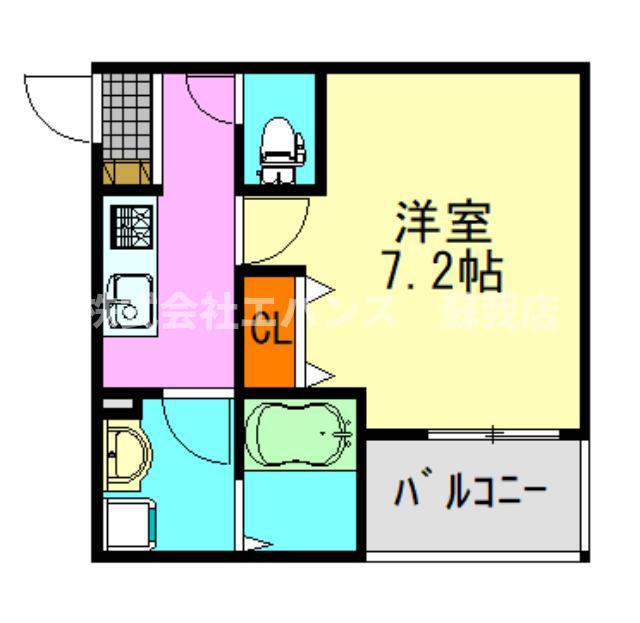 ジーメゾン千葉浜野レヴィアン(1K/3階)の間取り写真