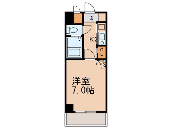 エステートモア天神AXIS(1K/4階)の間取り写真