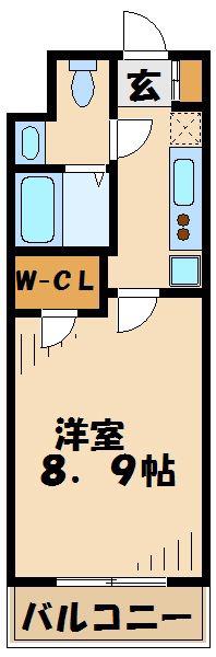 小田急多摩線 はるひ野駅 徒歩5分 3階建 築11年(1K/2階)の間取り写真