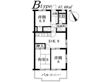ロイヤルシティ二番館(3DK/3階)の間取り写真