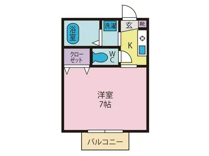 ハイム細小路(1K/1階)の間取り写真