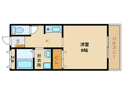 ラ・フォーレ本町(1K/1階)の間取り写真