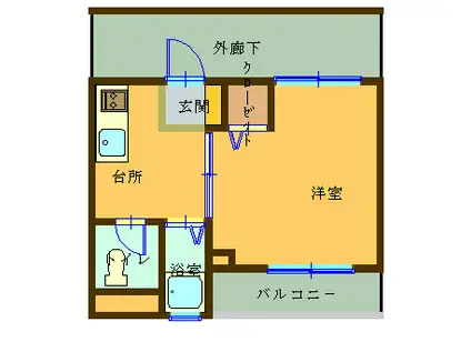 USビル(1K/3階)の間取り写真