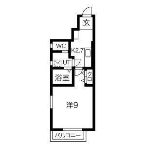 JR東北本線 花巻駅 徒歩37分 2階建 築4年(1K/1階)の間取り写真