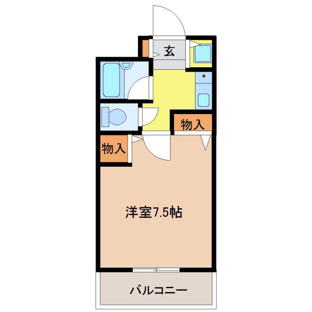 エストゥディオ(1DK/2階)の間取り写真