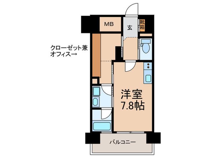 IN SHAPE港(ワンルーム/8階)の間取り写真