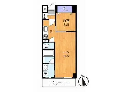 ARISA COURT(1LDK/5階)の間取り写真