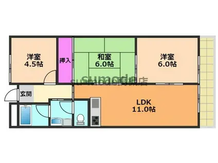 メゾン塚原I(3LDK/2階)の間取り写真