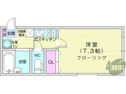 デュークエリート(1K/1階)の間取り写真